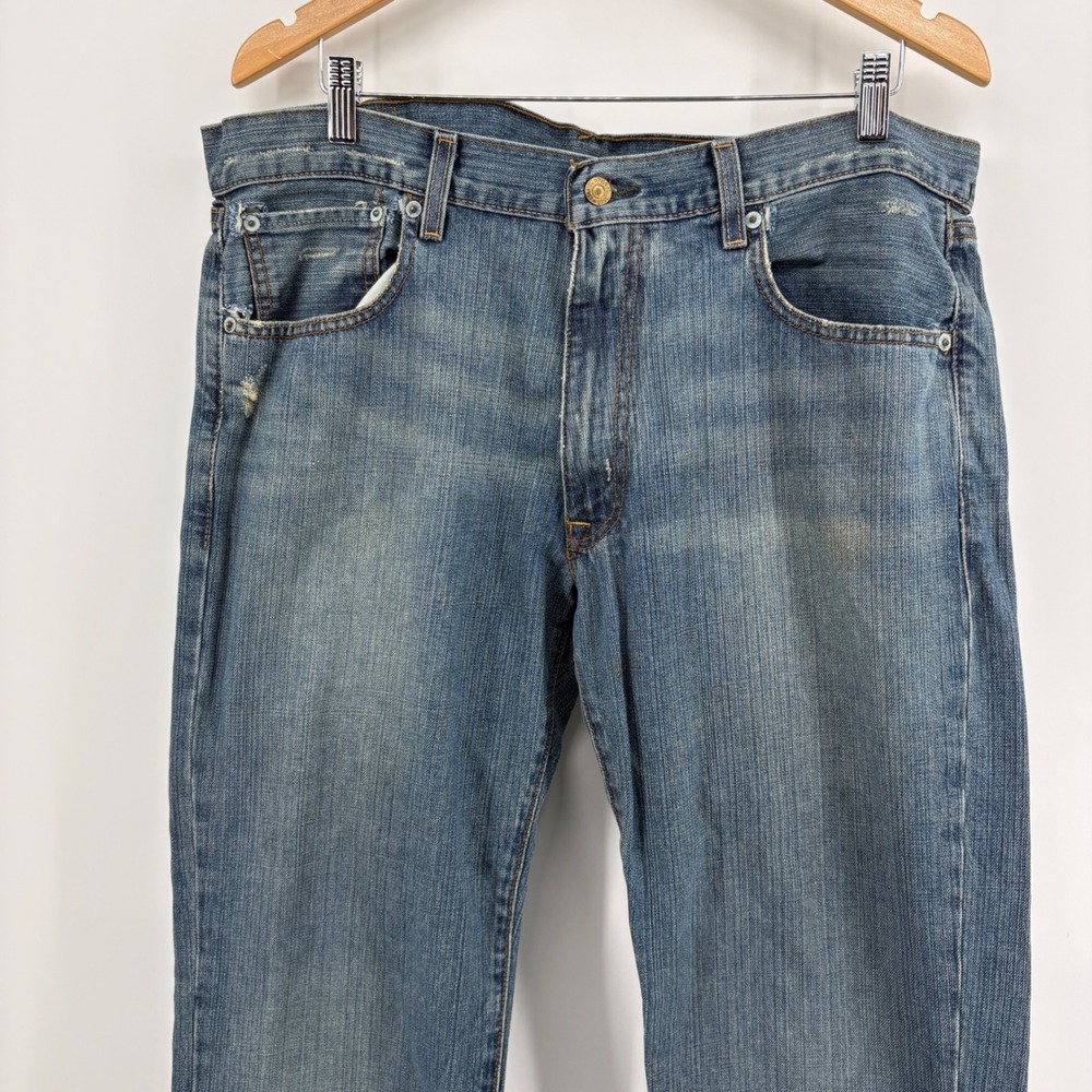 Polo Jeans Co. Colton Bootcut Men 36x34 Blue Good Distressed Denim 8787YAY2782